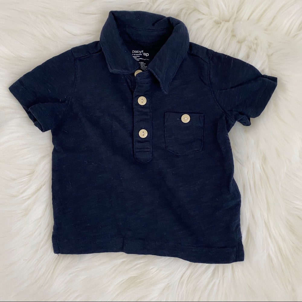Baby gap boy navy blue polo 3-6 months